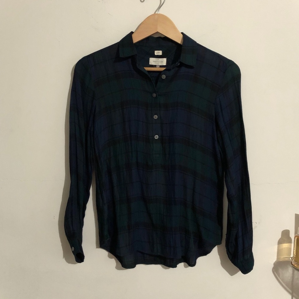 LOFT | Blue & Green💘Plaid - Picture 2 of 10